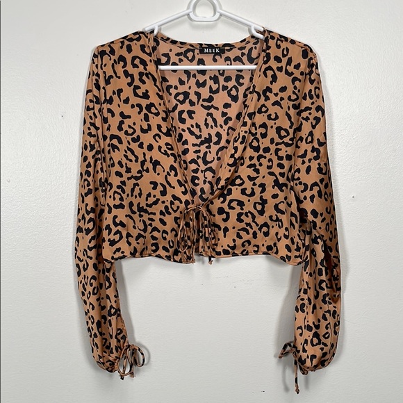 Brown Leopard Print Women's Top - Picture 1 of 7